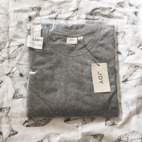 ASOS ♡ JDY ♡ jersey puff sleeve mini dress in gray - S - Picture 2 of 6